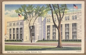 AK Postamt und Bundesgebäude Dubuque Iowa • Weißer Rand - Bild 1 von 2