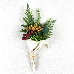 Artificial Sedum Bouquet Faux Succulent Flower Arrangement Victorian nosegay - Picture 1 of 7