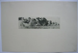 Sion Longley Wenban (1848-1897) München Föhring Häuser am Hang Radierung 1894 - Picture 1 of 2