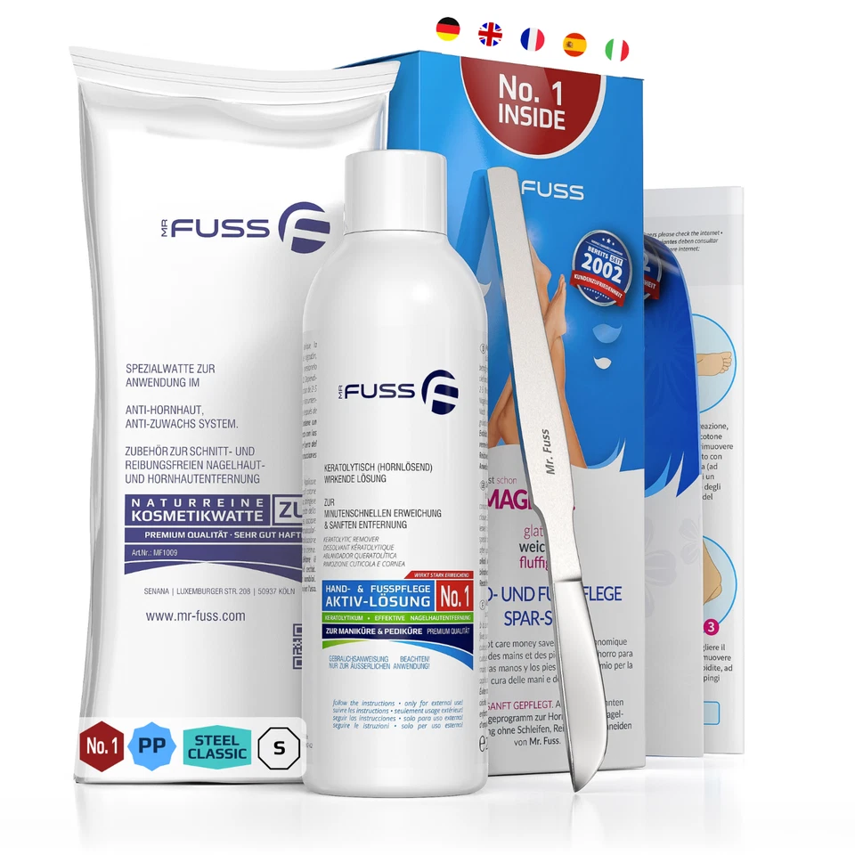 Mr. Fuss No. 1 - Plus Pack Klein, Anti-Hornhaut Anti-Zuwachs System, Entferner