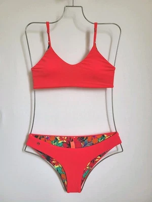 Maaji Mango Praia Reversible Bralette Top & Sublime Bikini Bottoms set sz M red - Image 1 of 4