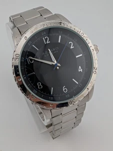 Orologio Azzaro Uomo Cassa 45mm Cinturino Argento 8,5" - Batteria Nuova - Foto 1 di 7