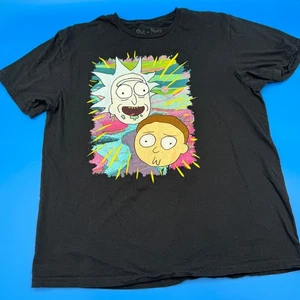 Rick and Morty Adult Swim Black Graphic Print T-Shirt Cartoon Network L - Picture 1 of 4