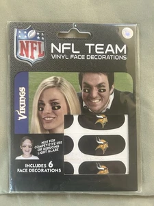 Minnesota Vikings offiziell lizenzierte Vinyl Gesichtsdekorationen Aufkleber (6er Pack) - Bild 1 von 2
