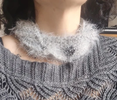 Scaldacollo collana sciarpa donna con Cristalli  - Immagine 1 di 4