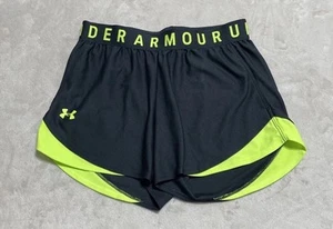 Under Armour Shorts Womens XS Loose Black Yellow Elastic Waist Pockets - Picture 1 of 8