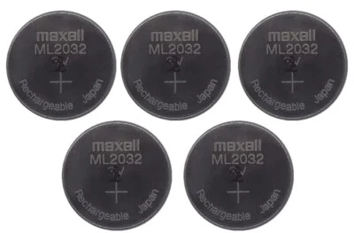 Batería recargable de litio de celda de moneda de 5 piezas Maxell ML2032 2032 3V Japón Foto 1 de 3