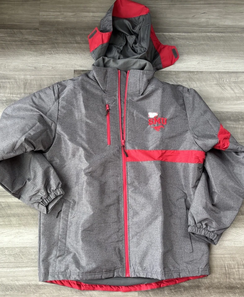 Abrigo Parka Holloway SMU Mustangs Gris Talla XL Nuevo Con Capucha Cremallera Metodista del Sur Foto 1 de 4