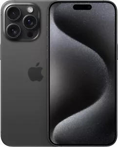 Apple iPhone 15 PRO MAX 256GB BLACK TITANIUM UNLOCKED SEALED YEAR APPLE WARRANTY - Picture 1 of 8