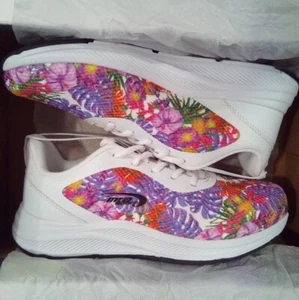Zapatillas deportivas MTA deportivas para mujer con estampado tropical hawaiano talla 9 - Imagen 1 de 10