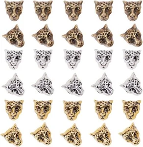 PH PandaHall 30pcs 3 Color Leopard Head Beads 3 - - Picture 1 of 7
