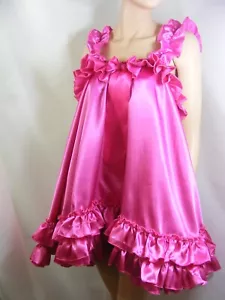 sissy ADULT baby dress satin babydoll negligee nightie fancydress Lolita - Picture 1 of 7