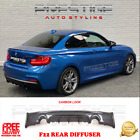 Rear Diffuser Lip M240i Style Carbon Look For Bmw 2 Series F22 F23 2014+