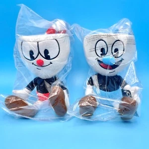 Cuphead and Mugman Plush Figure Statue Set 8” Plushie Doll Official Studio MDHR - Picture 1 of 4