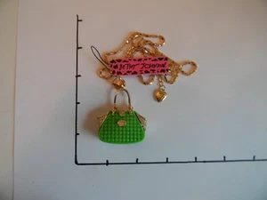 BETSEY JOHNSON - JEWELRY - GREEN HANDBAG PENDANT NECKLACE - NEW WITH TAGS - Picture 1 of 4