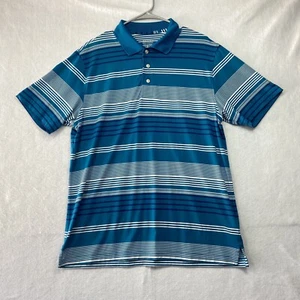 Brooks Brothers Poloshirt Herren Large blau gestreift feuchtigkeitsableitend Golf - Bild 1 von 8