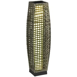 Outsunny Floor Lamp w/ Auto On/Off Solar Powered LED Garden Lantern Gray - Picture 1 of 11