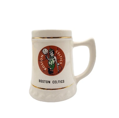 Vintage Boston Celtics NBA Basketball Leprechaun Mini Stein Mug 3" Cup Mascot Cover