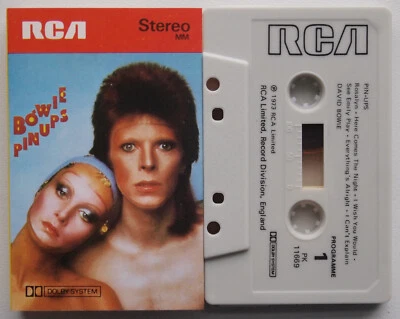 DAVID BOWIE - PIN UPS (RCA PK11669) 1980s UK CASSETTE REISSUE BLACK PRINT - Image 1 of 3