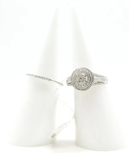 Forever Bride 10K White Gold 1/2 cttw Round Bridal Set Size 7 Genuine Diamond - Picture 1 of 6