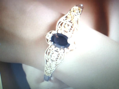 14K золото платины над подлинный шоколад топаз браслет размер 7-8 дюймов + бонус - Изображение 1 из 2