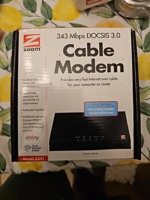 ZOOM TELEPHONICS DOCSIS 3.0 5341J 343Mbps Cable Modem - Image 1 of 4