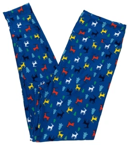 LuLaRoe Womens Leggings Size TC2 Reindeer Dream Christmas Holiday Plus 18+ NWT - Picture 1 of 4