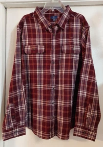 GEORGE Men’s Casual Dress Shirt – Burgundy Plaid – Size 3X (54-56)– NWT - Picture 1 of 5