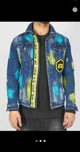 Buyer's Choice "Painted" Denim Jacket 2XL (fits like a US Men's Large) READ AD!! - Picture 1 of 5