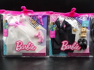 2022 Mattel Barbie Bridal & Ken Groom Wedding Tuxedo Fashion Outfit Packs / New - Picture 1 of 22