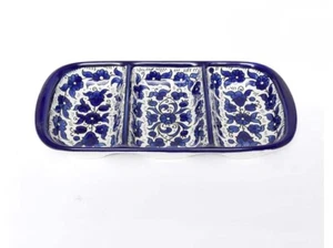 Palästinensische Keramik - Servierschale verziert bemalt Tablett Süßigkeiten Made in Hebron - Bild 1 von 1