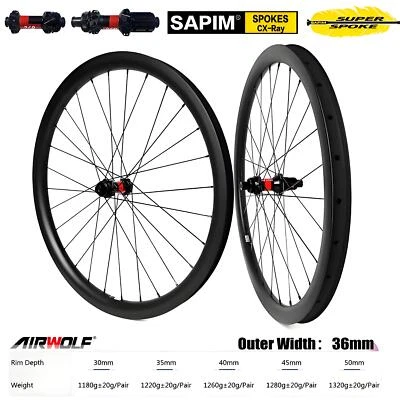 AIRWOLF T1100 Carbon Gravel Laufradsatz Rennrad Laufräder DT240 Sapim Cx-ray - Bild 1 von 4