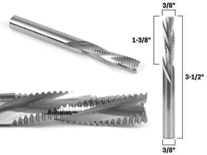 3/8" Durchmesser 3 Flöte Downcut Spiralfräser Schaftfräser CNC Router Bit - 3/8" Schaft - Bild 1 von 5