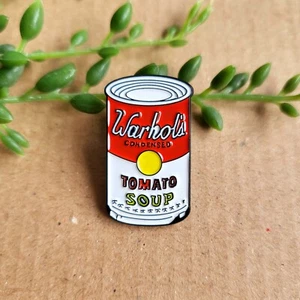 Andy Warhol Enamel pin badge - Campbells Soup Can Metal Pin gift - Picture 1 of 1