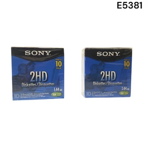 Brand New Sony 10MFD-2HDLF 3.5" 1.44 MB Pack 10 Floppy Diskettes Lot of 2 E5381 - Afbeelding 1 van 7