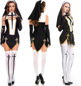 Costume Da Suora Ragazza O Donna Halloween. Velo Suora E Accessori Costume Suora - Foto 1 di 12