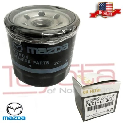 New Genuine Mazda Engine Oil Filter Cartridge OE PE01-14-302B OEM - Image 1 of 3