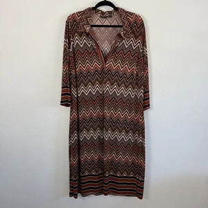 Mlle Gabrielle Womens Shift Retro Zig Zag Midi Dress Women Plus Size 3X Chevron - Picture 1 of 12