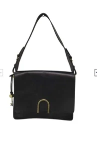 FOSSIL BLACK Satchel LEATHER BAG - Picture 1 of 3
