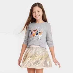 Girls' Long Sleeve Celebrate Dance Music Graphic T-Shirt Heather Gray L (10/12) - Picture 1 of 4