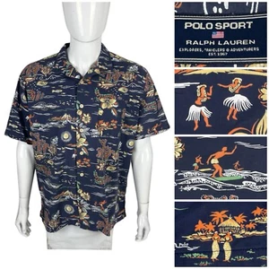 Polo Sport Ralph Lauren Mens Large Shirt Aloha Hula Girl Island Cotton Vintage - Picture 1 of 11