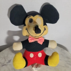 Mickey Mouse Stuffed Animal Plush Vintage 1960s Walt Disney World Disneyland 7" - Picture 1 of 12