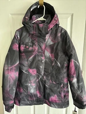 HAWKE & Co новый с Ярлыками! Полный молнии с капюшоном снег зимняя куртка пальто M цвет черный/розовый/серый - Изображение 1 из 4