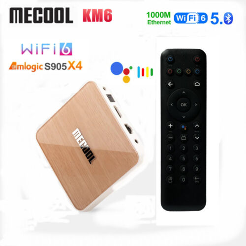Android 10 TV Box Mecool KM6 Deluxe Amlogic S905X4 4G 46G AV1 4K HDR H.265 WiFi6