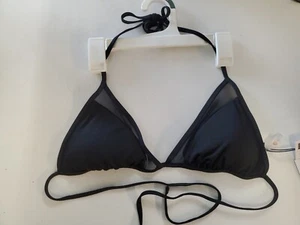 Women's Mesh Triangle Bikini Top - Shade & Shore™ Black, Sz Medium (8-10) - Picture 1 of 4