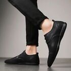 Casual Fall Men Pointy Toe Lace Up Flats Leather Dress Shoes Loafers Driving New