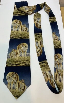 Corbata para hombre Bonnie Marris especies en peligro de extinción lobos lobo 1998 Foto 1 de 4