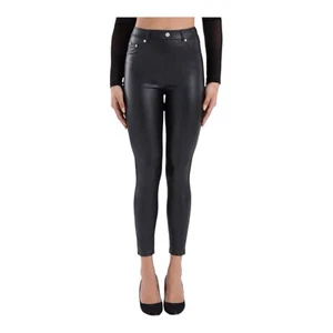 Tagoo Faux Leather Leggings Pull On Tummy Control High Waist Pants Black Size XL - Picture 1 of 15
