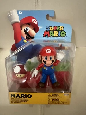 Figura de acción Super Mario Mario Nintendo Jakks Pacific Mario con Super Mushroom Foto 1 de 4