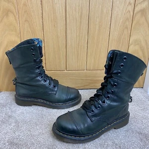 Dr Martens Triumph Aimilita Fold Over Leather Boots Floral Lined Size UK 4 EU 37 - Picture 1 of 8
